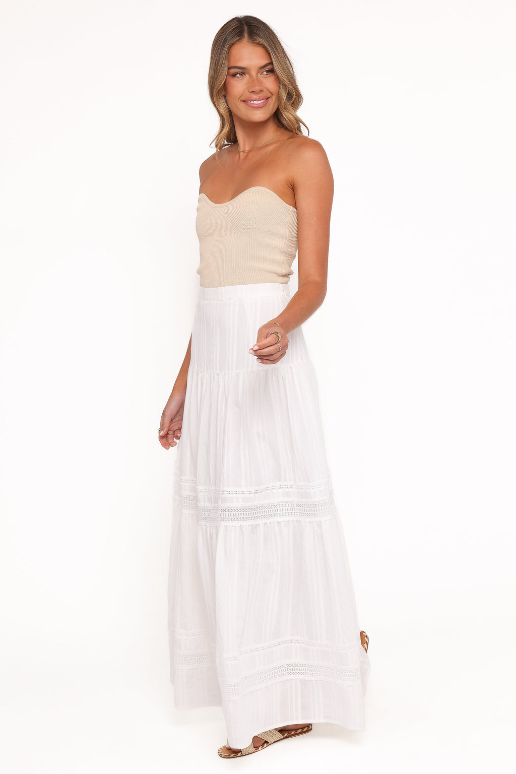 Peony Maxi Skirt - White