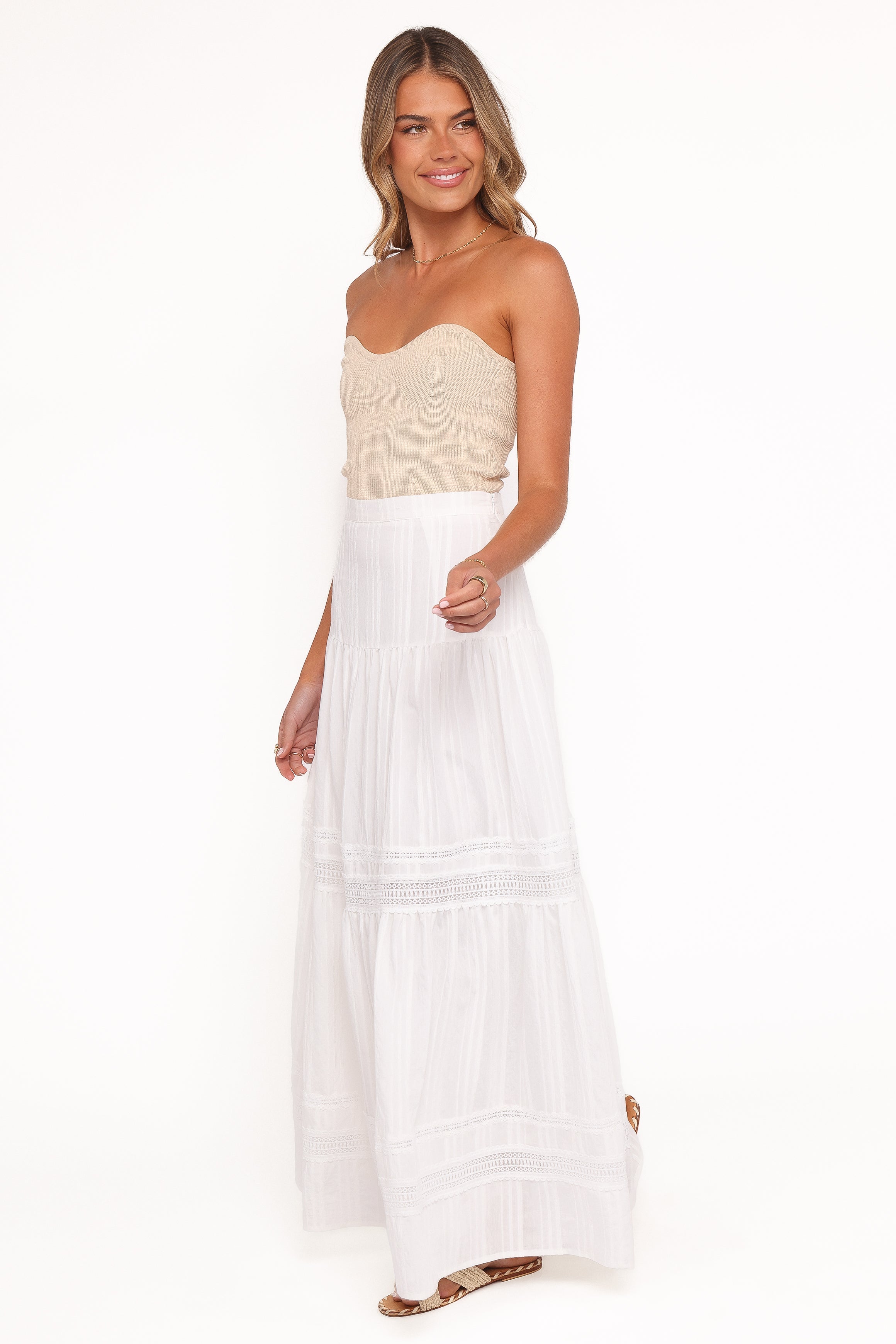 Peony Maxi Skirt - White